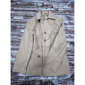 Dress Barn Woman’s Beige Button-Down Lightweight Coat Size Small